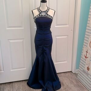 Xscape sapphire blue gown - Size 4